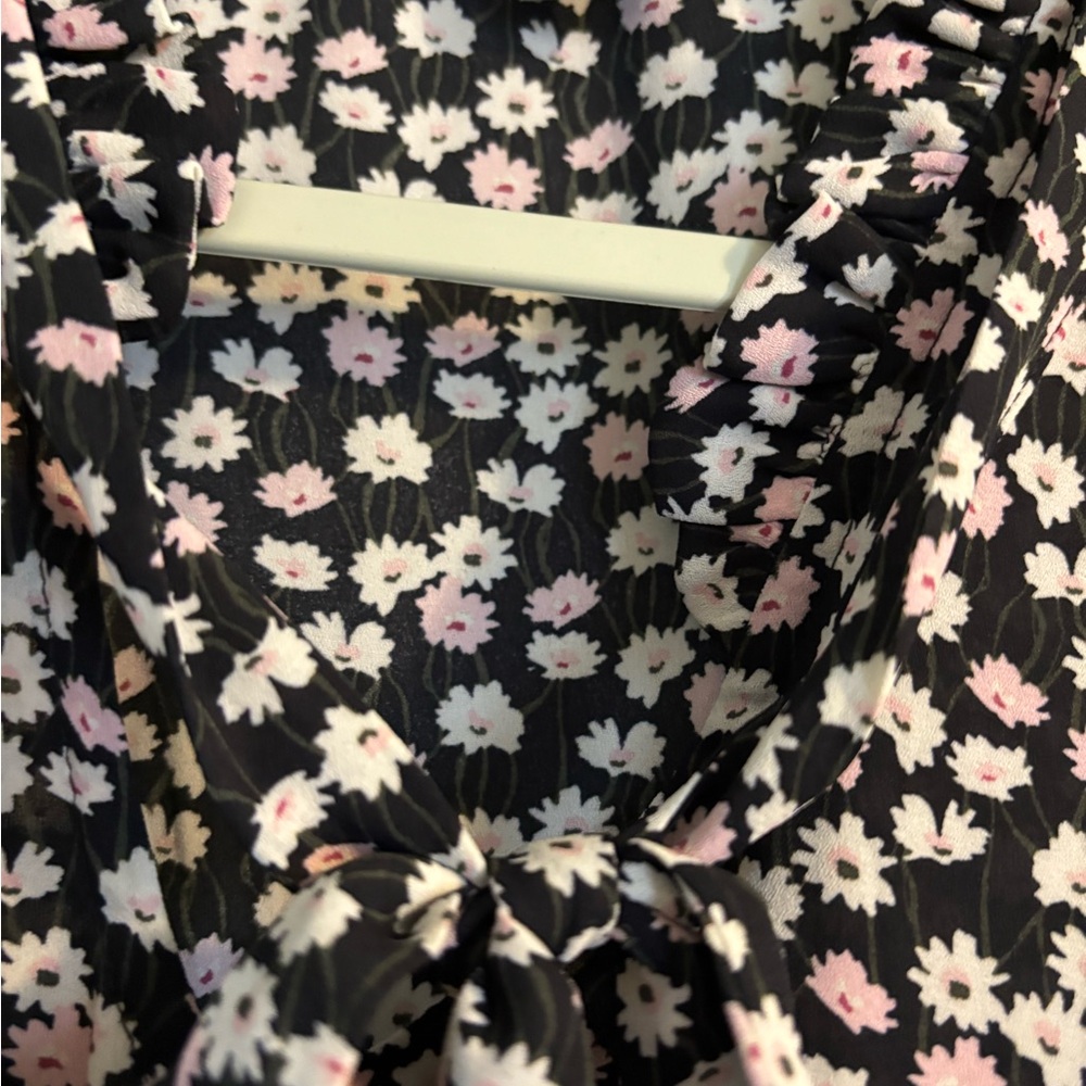 CeCe Black and Pink Floral Blouse - Picture 5 of 5